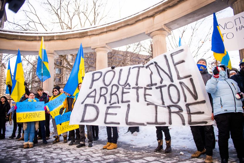 Manif guerre Ukraine McGill -- La Presse