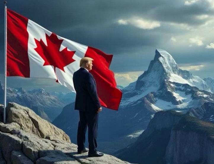 Trump et drapeau canadien